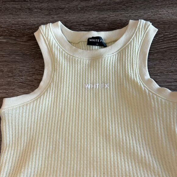 White Fox Boutique WHT FX Ribbed Cropped Tank Top Butter Yellow Size Large - Picture 13 of 13